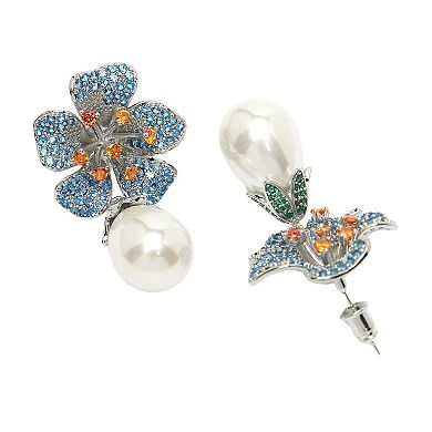 AGP PARIS Diva Collection Zirconia Floral Drop Earrings