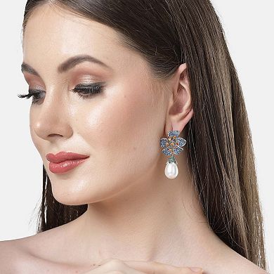 AGP PARIS Diva Collection Zirconia Floral Drop Earrings
