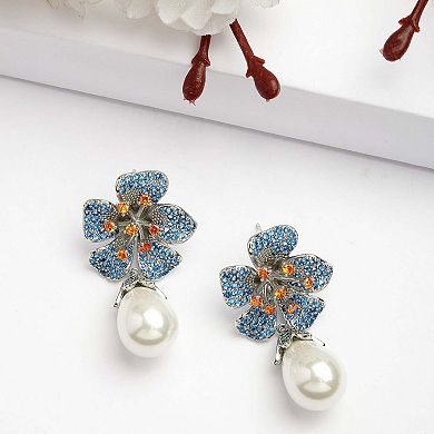 AGP PARIS Diva Collection Zirconia Floral Drop Earrings