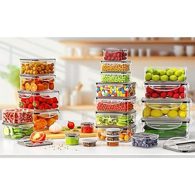 40-Piece Large Food Storage Container Set with Lids, Airtight & Leakproof