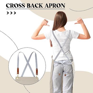 Great Ambitions Crossback Pottery Apron Split Leg with Large Canvas Apron with Adjustable Strap