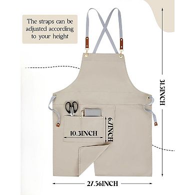 Great Ambitions Crossback Pottery Apron Split Leg with Large Canvas Apron with Adjustable Strap
