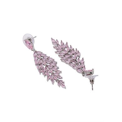 Light-Pink Leafy-Waterfall Earrings