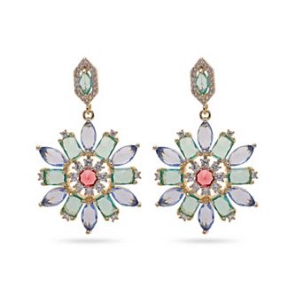AGP PARIS Light green Floral Drop Earrings