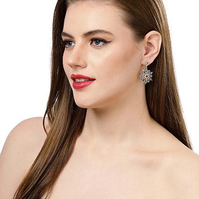 AGP PARIS Light green Floral Drop Earrings