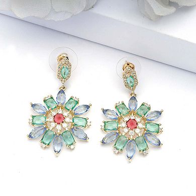 AGP PARIS Light green Floral Drop Earrings