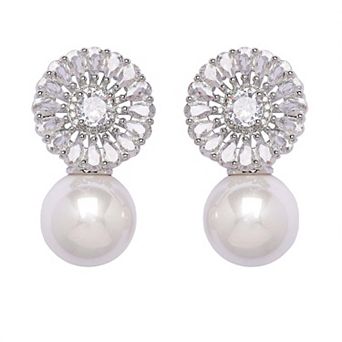 AGP PARIS Duet of Pearl and Sparkle Drop Earrings
