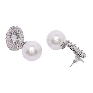 AGP PARIS Duet of Pearl and Sparkle Drop Earrings