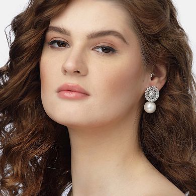 AGP PARIS Duet of Pearl and Sparkle Drop Earrings