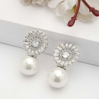 AGP PARIS Duet of Pearl and Sparkle Drop Earrings
