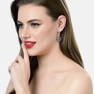 AGP PARIS Dainty Dark Blue Swirl Drop Earrings