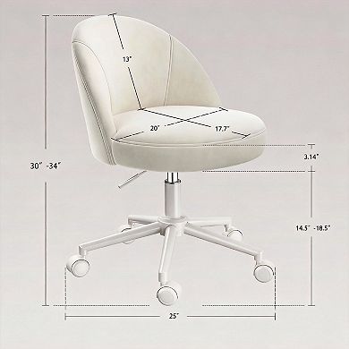 Comfortable Armless Vanity Chair for Small Spaces