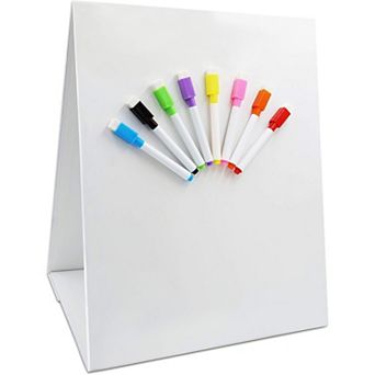 Great Ambitions Magnetic Tabletop Desktop Easel &Whiteboard with Bonus 8X Dry Erase Markers