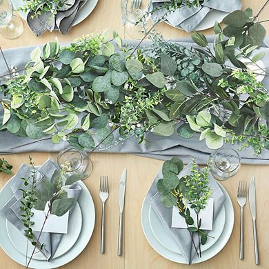 200 Pcs Artificial Eucalyptus Greenery Stems, Mixed Faux Leaves for Floral Arrangements