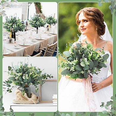 200 Pcs Artificial Eucalyptus Greenery Stems, Mixed Faux Leaves for Floral Arrangements