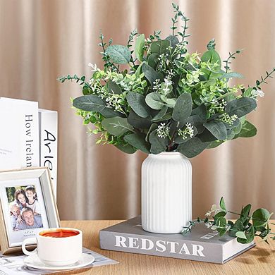 200 Pcs Artificial Eucalyptus Greenery Stems, Mixed Faux Leaves for Floral Arrangements