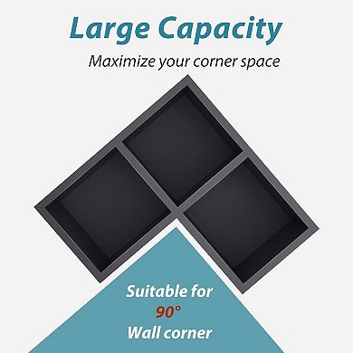 Extra Large Utensil Holder with 3 Compartments for Countertop Corner