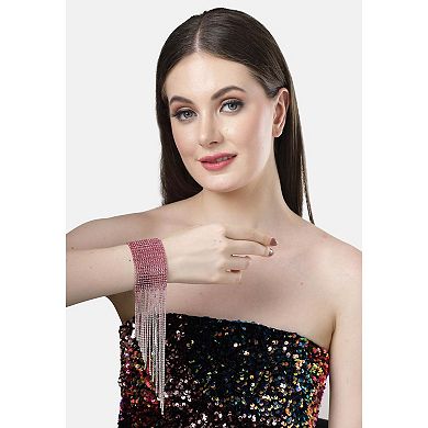AGP PARIS Diva Collection Pink Glitter Chevron Bracelet