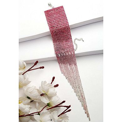 AGP PARIS Diva Collection Pink Glitter Chevron Bracelet