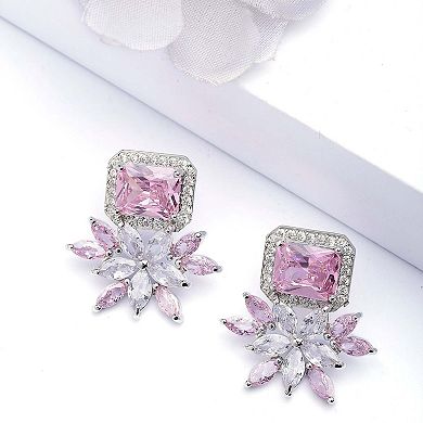 AGP PARIS Dainty Light Pink Floral Stud Earrings