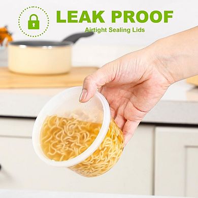 16 oz Plastic Deli Food Containers with Lids, Airtight, 32 Sets