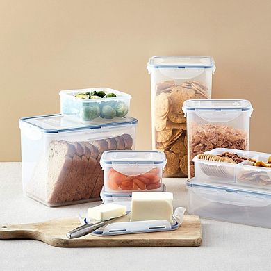 14-Piece Airtight Tall Rectangle Food Storage Set, BPA-Free, Clear