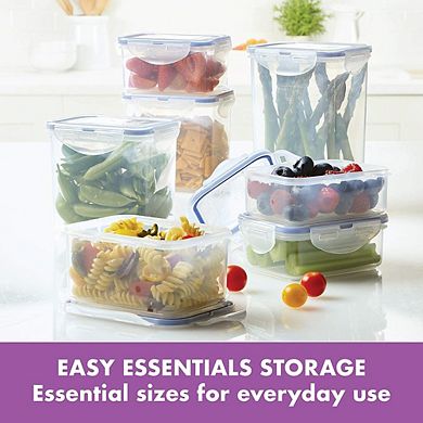14-Piece Airtight Tall Rectangle Food Storage Set, BPA-Free, Clear
