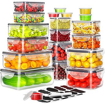 40 pc Airtight Food Storage Containers with Lids, Leakproof Meal Prep Set