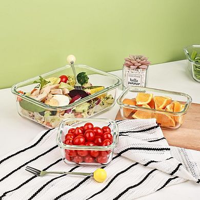 8-Pack Glass Food Storage Containers with Lids, Airtight & Leakproof