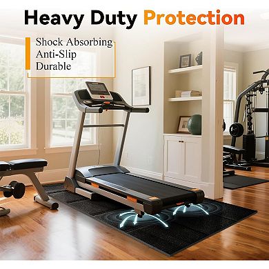 Great Ambitions Treadmill Mat for Hardwood & Carpet Floors, Non Slip Mat Under Treamills, 1/4 Thick