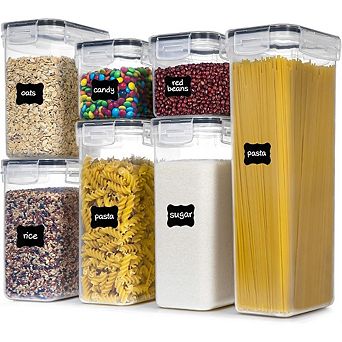 7 pc Airtight BPA-Free Food Storage Containers for Pantry Organization and Dry Foods
