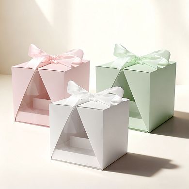 Elegant V-shape Flower Gift Boxes for Gifts 1 Pc 6.5"x6.3"x6.3"