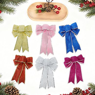 Fabric Gift Bow Decoration 7.09"x9.06" 2 Pcs for Wrapping
