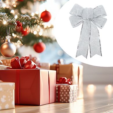 Fabric Gift Bow Decoration 7.09"x9.06" 2 Pcs for Wrapping