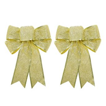 Fabric Gift Bow Decoration 7.09"x9.06" 2 pc for Wrapping