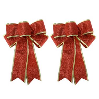 Fabric Gift Bow Decoration 7.09"x9.06" 2 pc for Wrapping