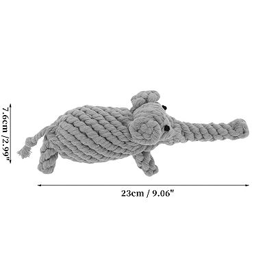 Durable Braided Cotton Teeth Cleaning Rope for Cats Dogs Gray 1 Pc