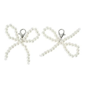 Faux Pearl Bow Shoelace Charms 1 Pair