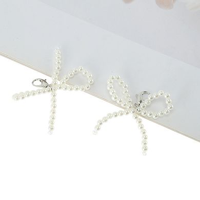 Faux Pearl Bow Shoelace Charms 1 Pair
