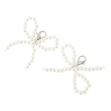 Faux Pearl Bow Shoelace Charms 1 Pair