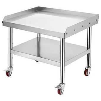 Commercial Grill Stand & Stainless Steel Equipment Table with Wheels for Restaurant and Home