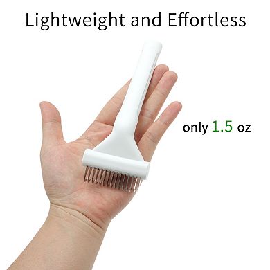 Deshedding Brush for Cats Pet Grooming White 7.2"x1.73" 1Pc