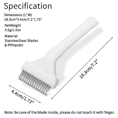 Deshedding Brush for Cats Pet Grooming White 7.2"x1.73" 1Pc