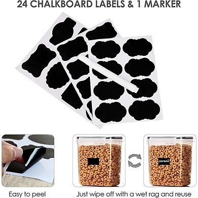 Airtight Food Storage Containers for Pantry, BPA-Free Plastic, 6-Piece Set