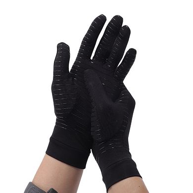 Horizontal Striped Full Finger Compression Gloves for Sport 1 Pair