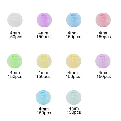 1 Set 4mm Round Glass Beads for Jewelry Making Bracelet Making DIY Crafts Mixed Color