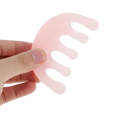 1 Pc Crescent-shaped Head Massage Comb for Travel in Pink Color