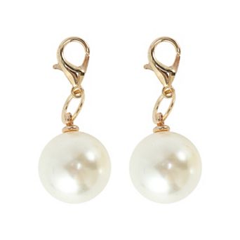 Round Pearl Pendant Shoelace Charms 1 Pair
