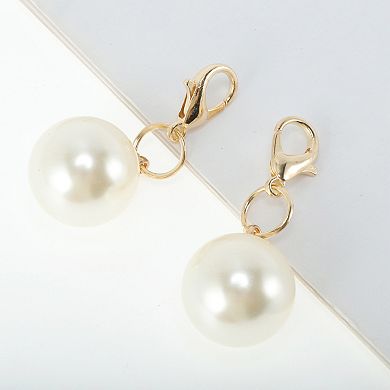 Round Pearl Pendant Shoelace Charms 1 Pair