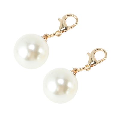 Round Pearl Pendant Shoelace Charms 1 Pair